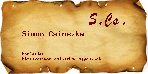 Simon Csinszka névjegykártya